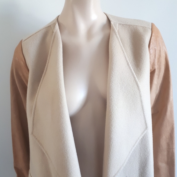 VINCE | Wool Jacket with Leather Sleeves - Picture 6 of 16